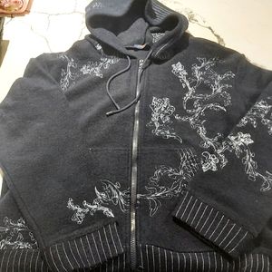 Wool Louis vuitton Flower Embossed Hoody Size XL